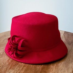 DANIELE MEUCCI Fancy Red Wool Bucket Hat NWT